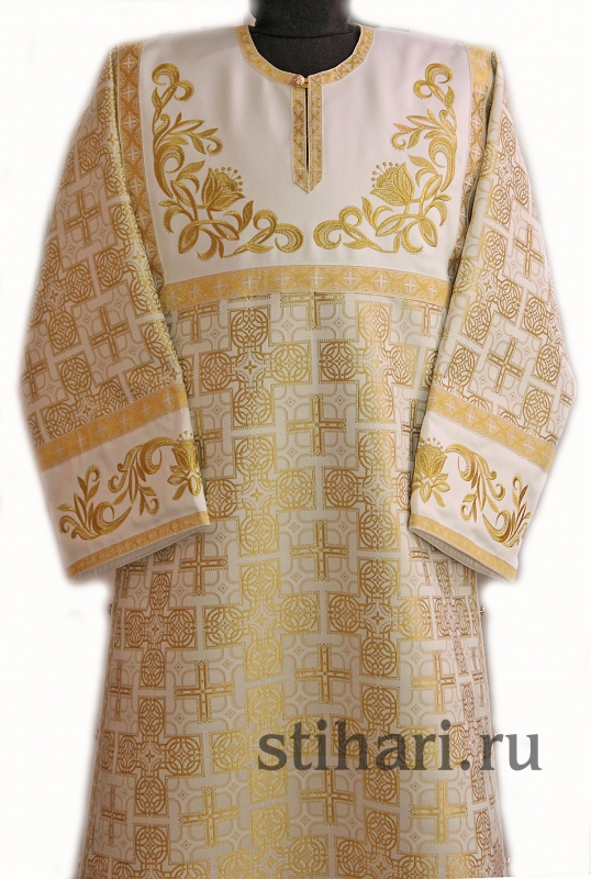 Стихарь с вышивкой "Лилия" (парча), цвета в ассортименте ― Церковные облачения - интернет магазин